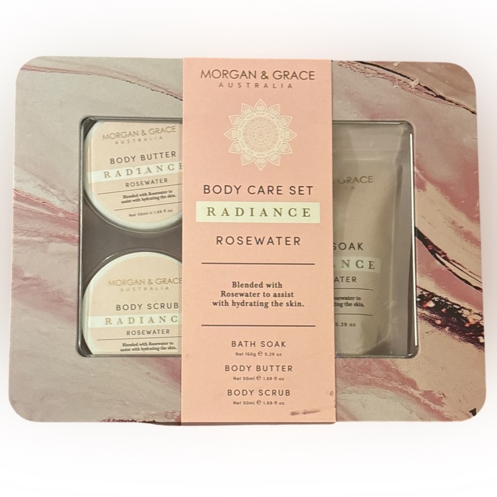 Morgan & Grace Radiance Rosewater Body Care Set - Pink